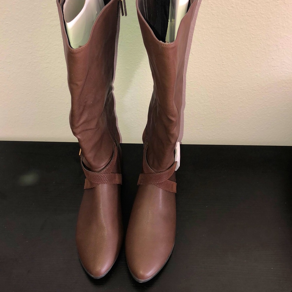 The Arizona Wide Calf Chocolate Riding Boot Sz 11W